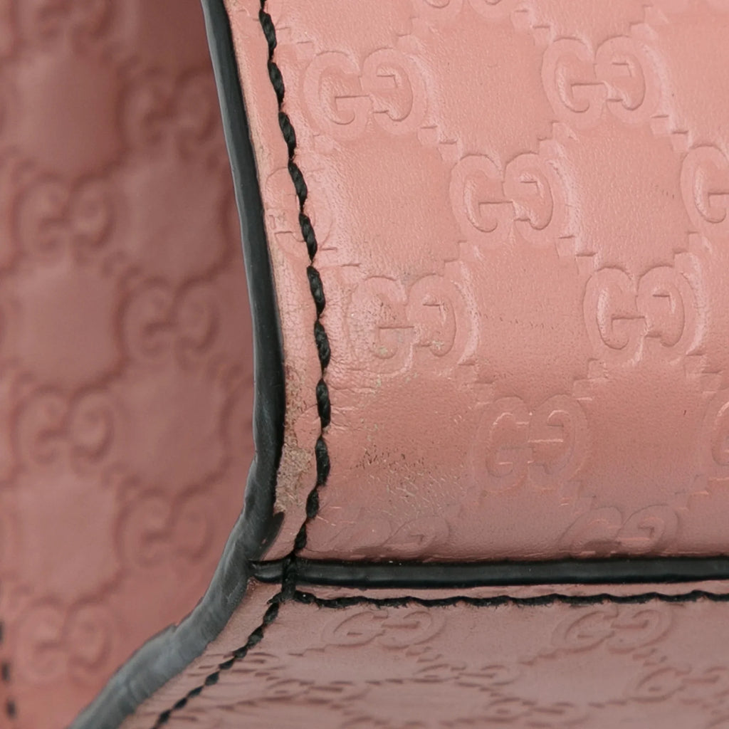 Pre-Owned Authenticated Gucci Medium Microguccissima Emily Shoulder Bag Calf Leather Pink Unisex (Good)