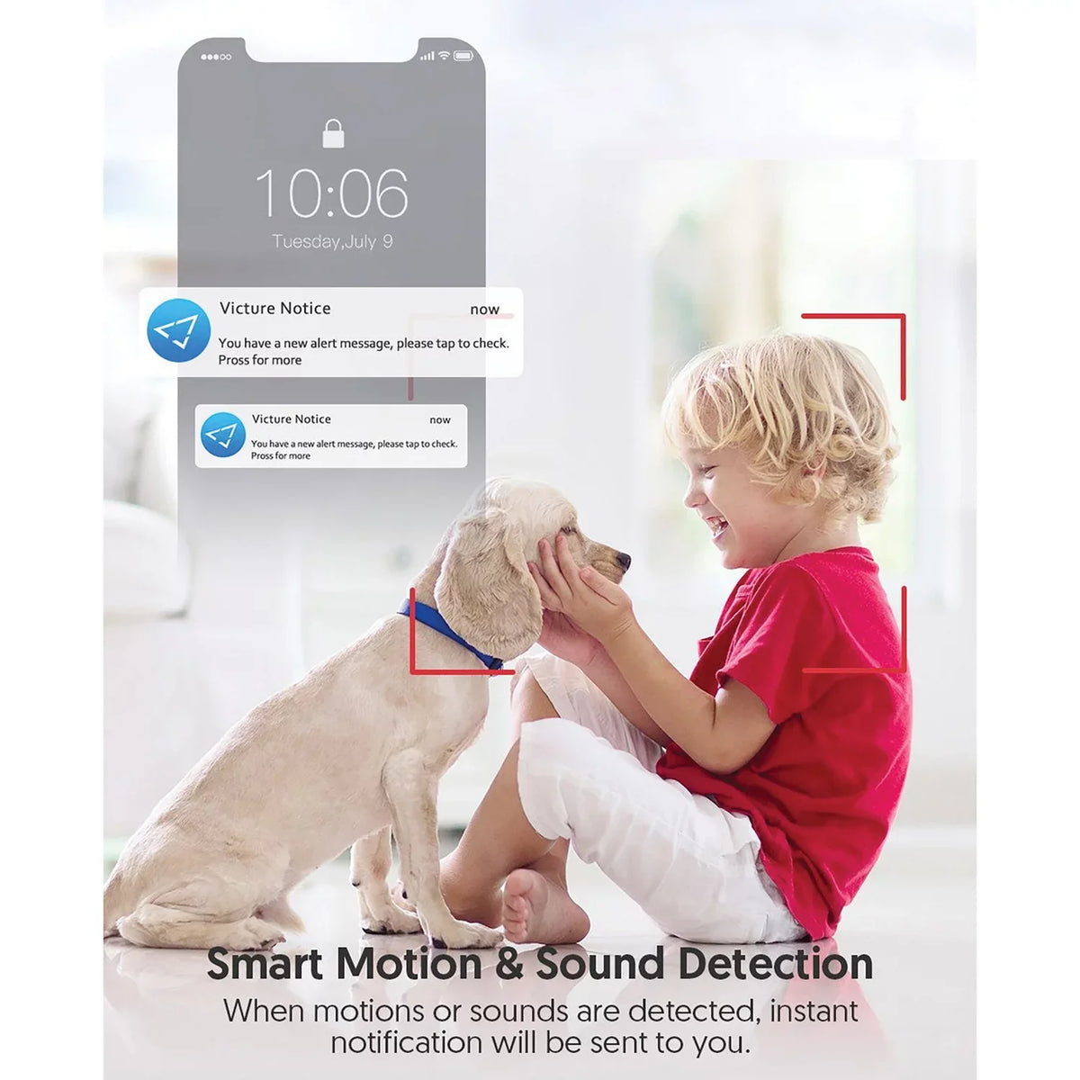 Victure Wi-Fi Enabled, 1080P Indoor Smart Home Security Camera with Color Night Vision, White, 2 Pack