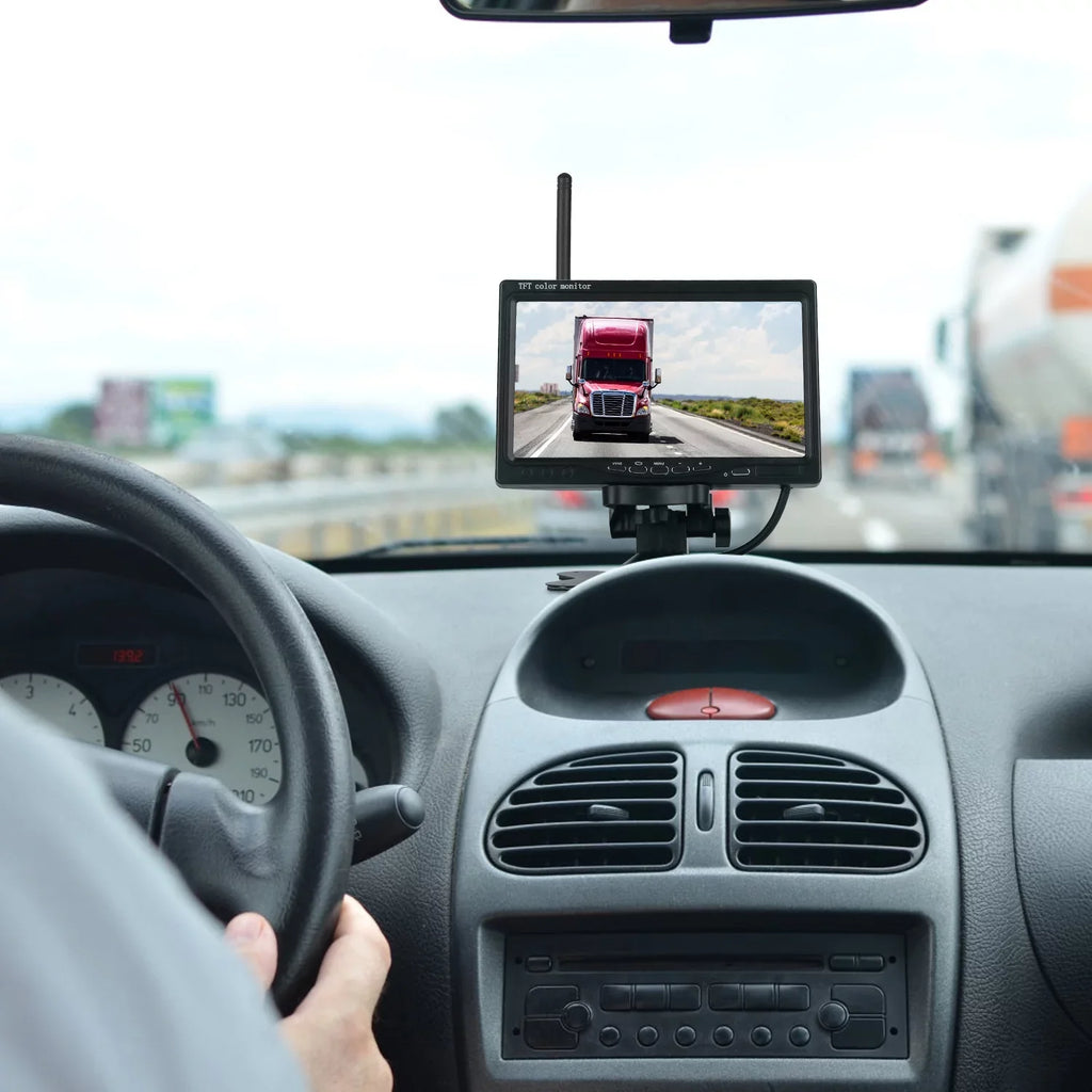 iMounTEK Wireless Backup Camera System Vehicle Rear View Monitor Kit IP67 Waterproof Car Parking Reverse System with 7In Screen Night Vision 2.4G Stable Signal for Car Trunk Van SUV
