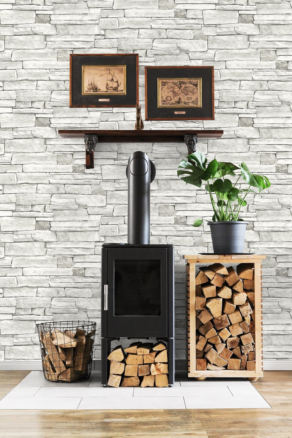 NextWall Stacked Stone Peel and Stick Wallpaper - 20.5 in. W x 18 ft. L