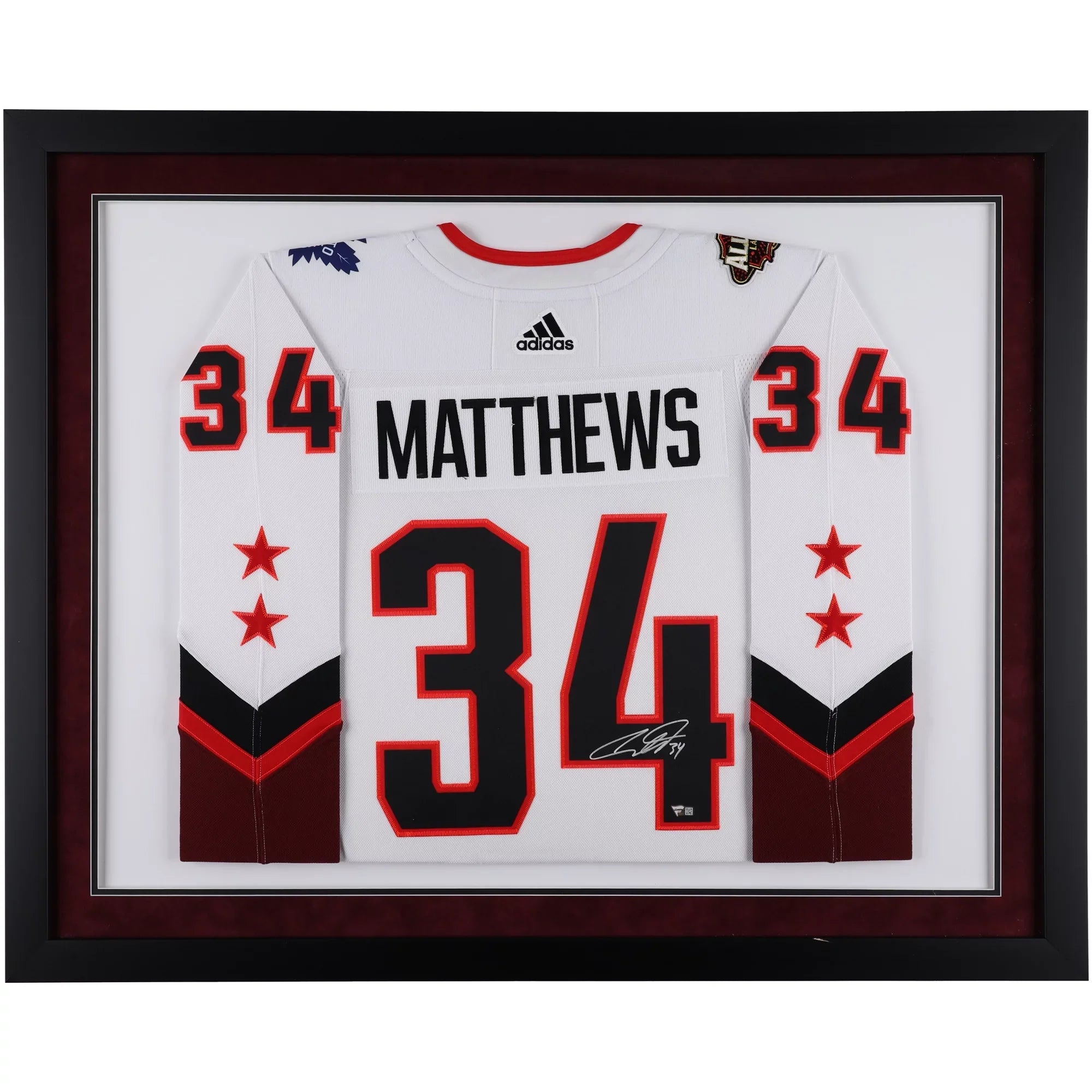 Auston Matthews Toronto Maple Leafs Autographed Deluxe Framed 2022 NHL All-Star Game White Adidas Authentic Jersey