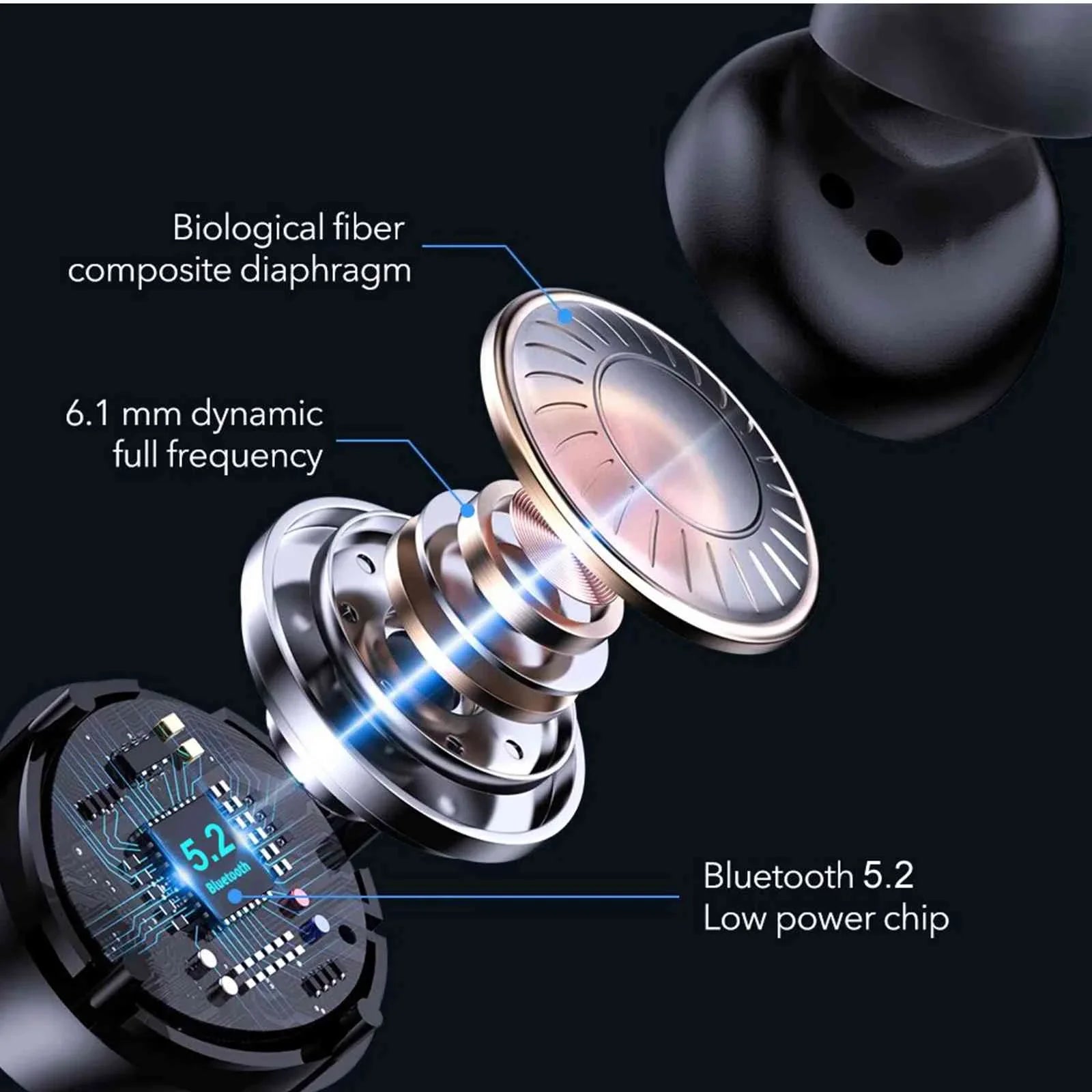 UrbanX True Wireless Bluetooth Earbuds + Charging Case, Black, Dual Connect, IPX5 Water Resistance, Bluetooth 5.2 Connection, Balanced, Bass Boost Compatible with K5 Note (2018)