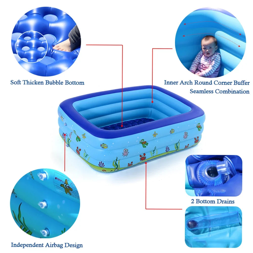 Eccomum Portable Swimming Pool Blow-up Baby Swimming Pool Outdoor Children Basin Kid Bathtub